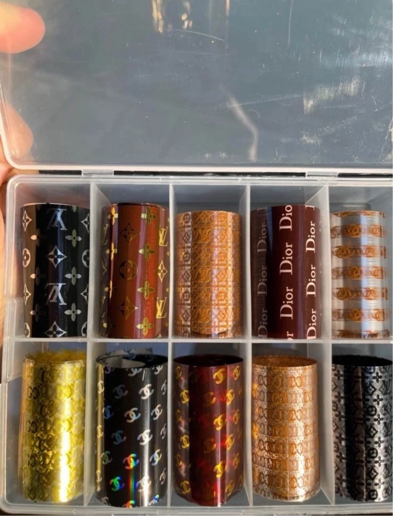 Brand new Nail foils Set of 10- Acrylic Nails Decals Foils