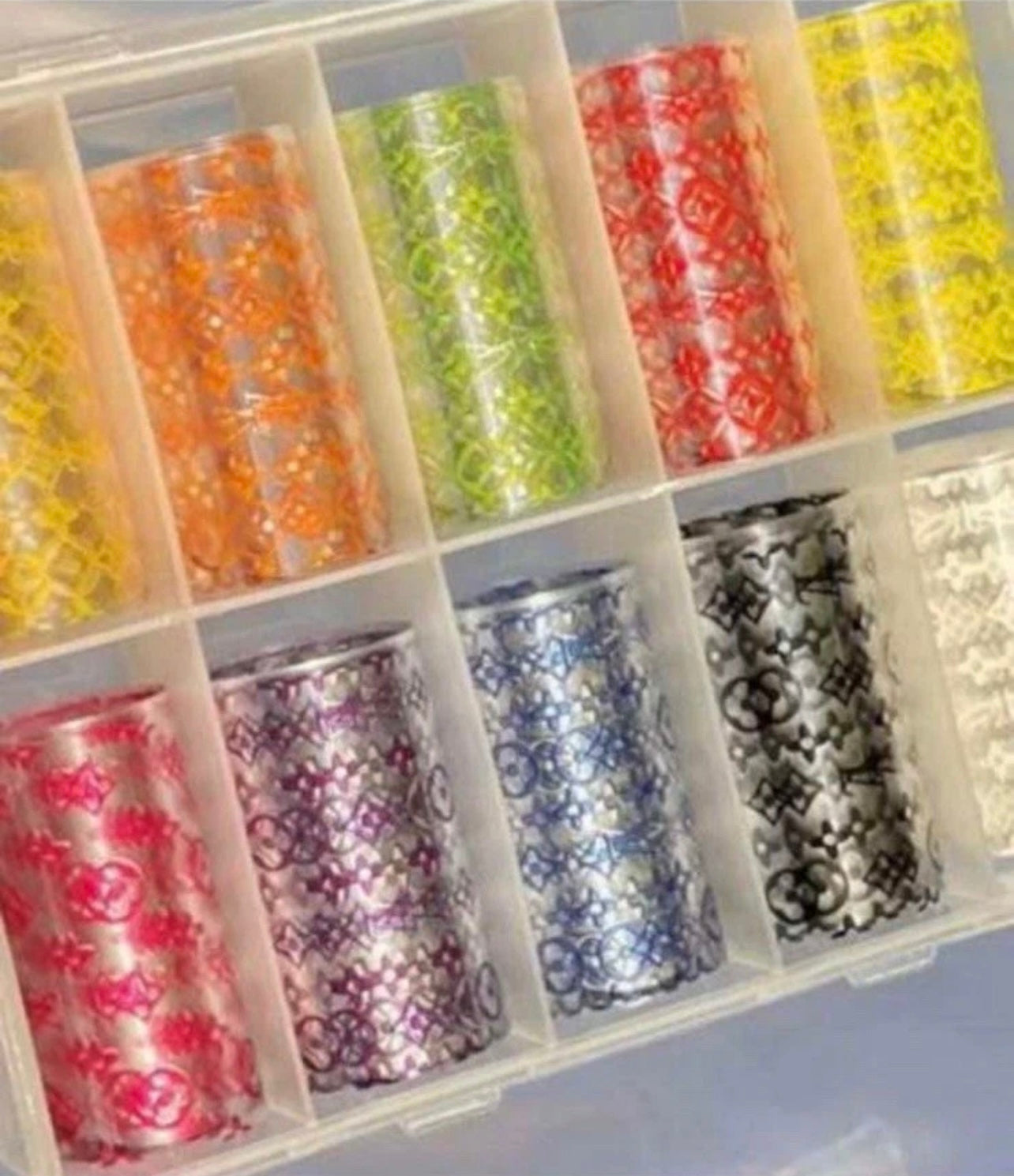 Brand new Nail foils Set of 10- Acrylic Nails Decals Foils