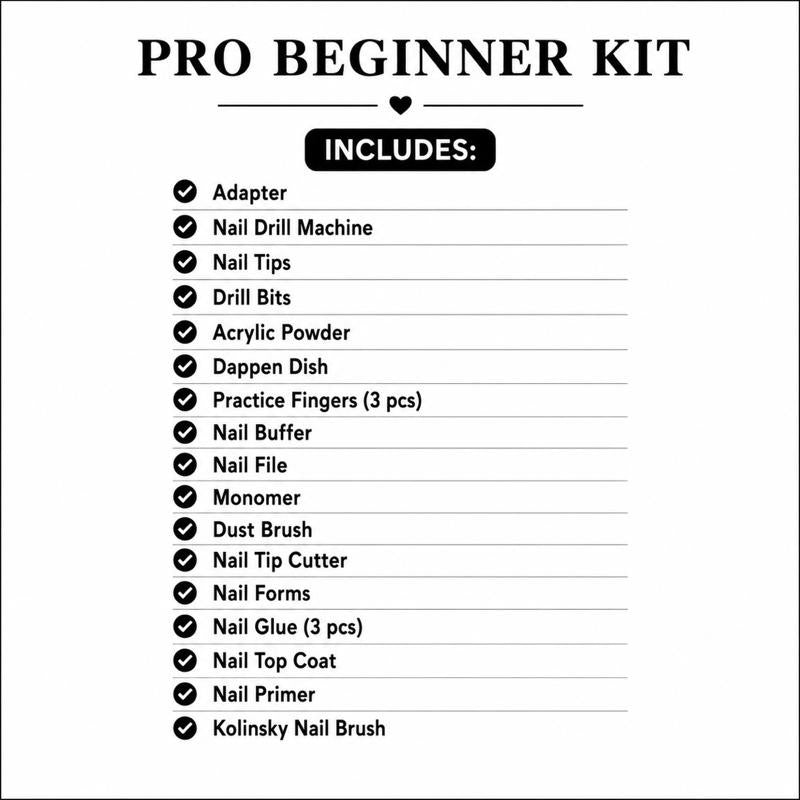 Pro Beginner Acrylic Nail Complete Kit