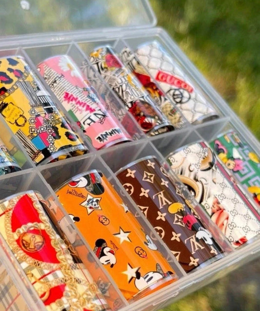 Brand new Nail foils Set of 10- Acrylic Nails Decals Foils