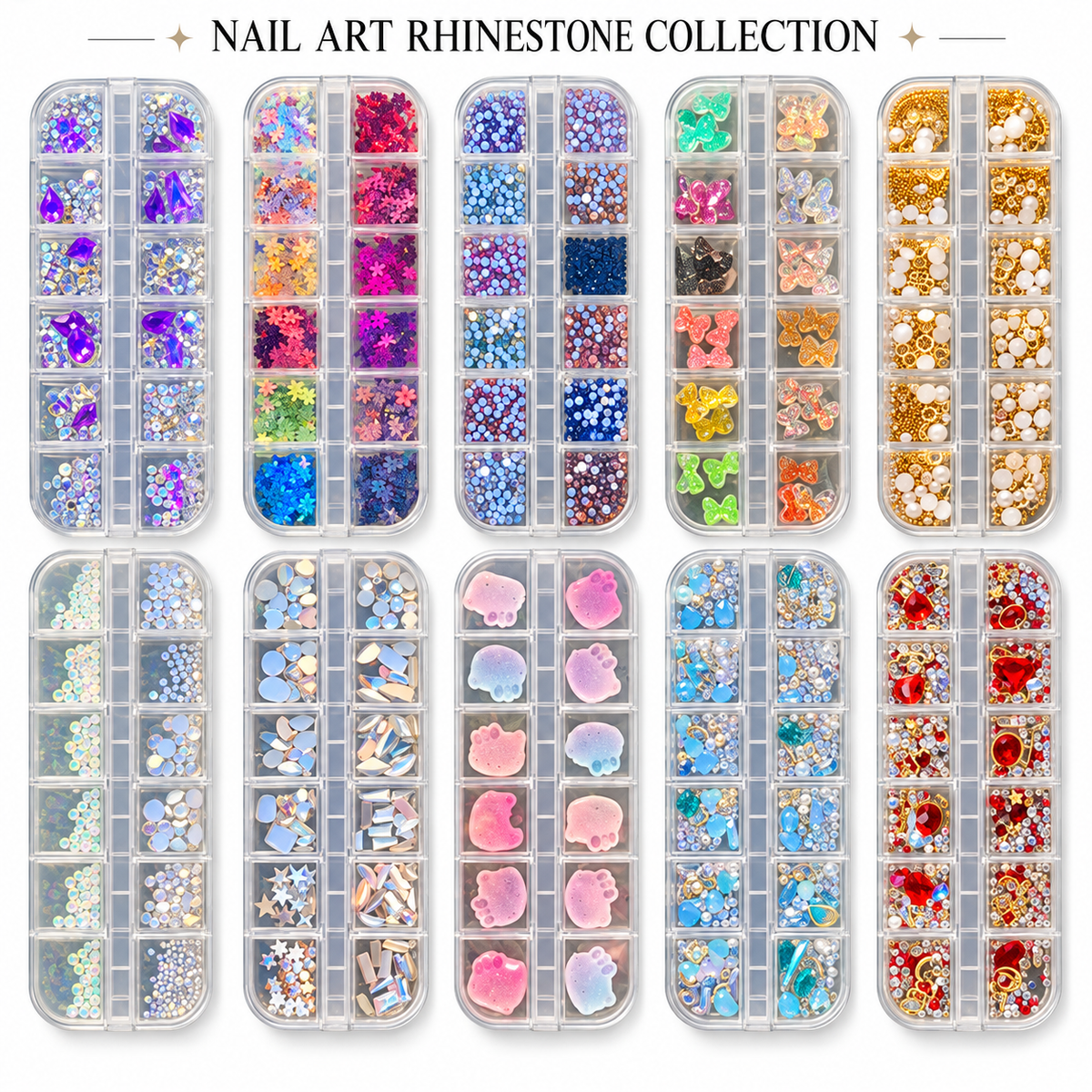 1400 pcs Acrylic Nail decals decoration box Manicure Nail Art Nail Care Nail Polish Polish Cutics Cosmetic