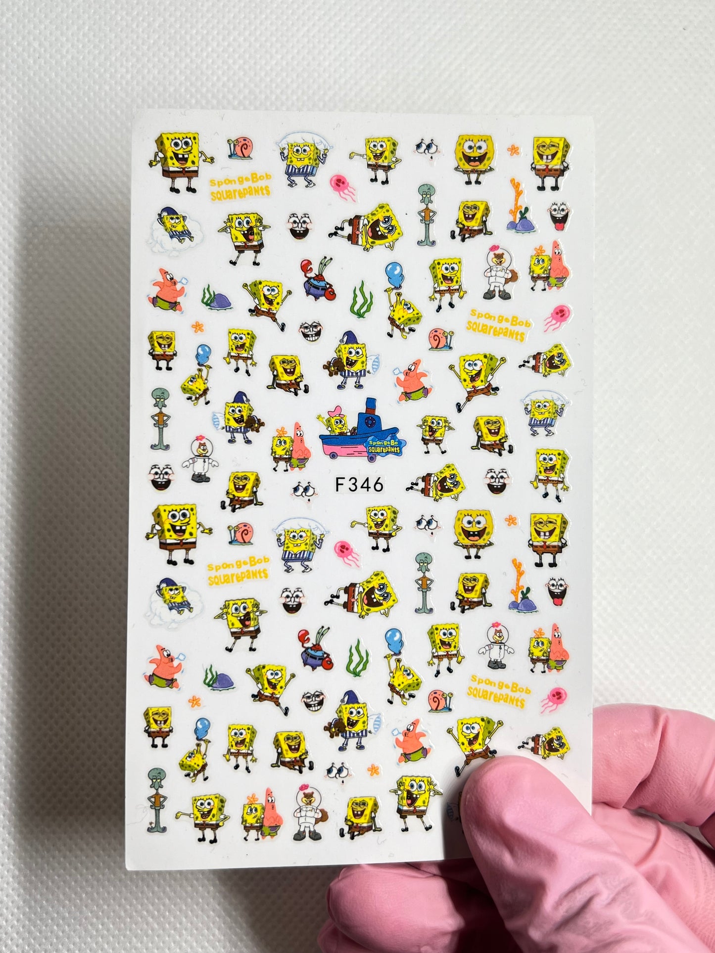 Sponge-bob Acrylic Nail Art Stickers