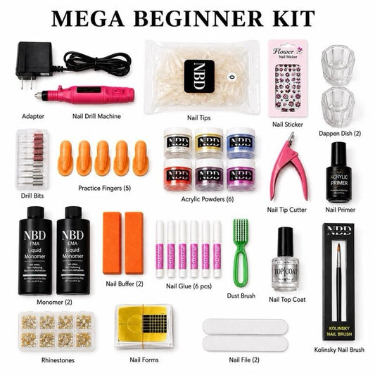Mega Beginner Acrylic Nail Complete Kit