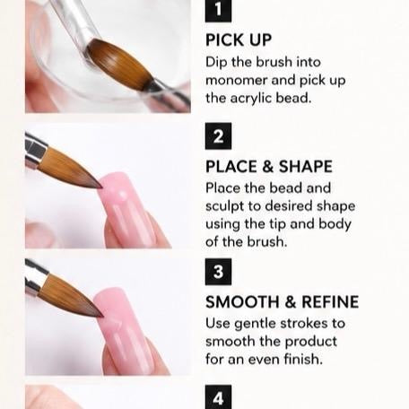 NBD Professional 100% Kolinsky Hair Acrylic Nail Brush Size # 8-16